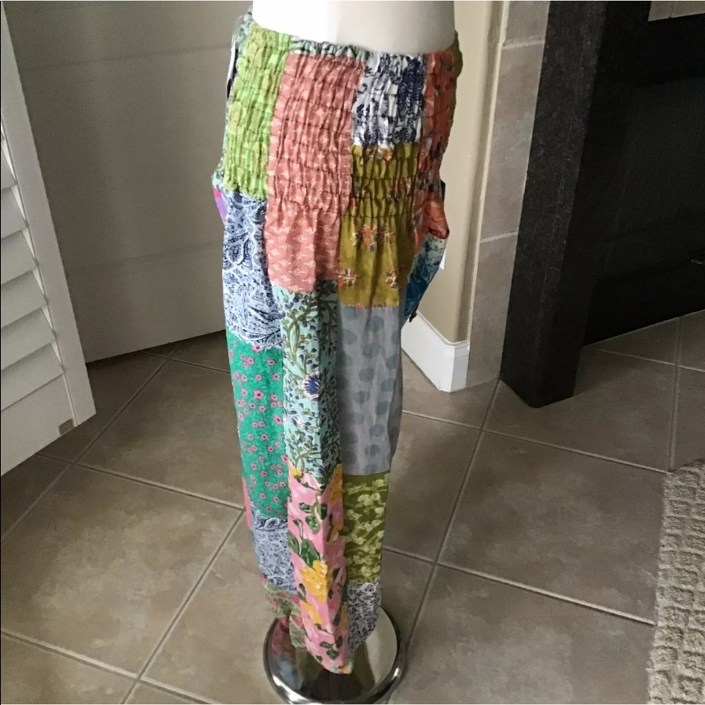 LAST PAIR! Yoga Pants Beach Patchwork 100% Cotton - Picture 2 of 8